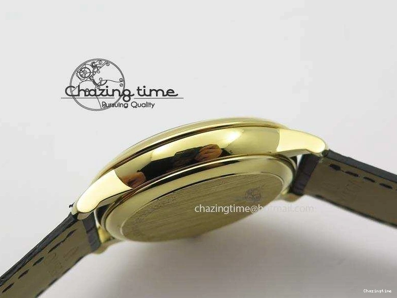 0220 De Ville MK 1:1 Best Edition YG Blue Dial On Black Leather Asian Seagull T1701 (Sec@6) Upgraded 8234